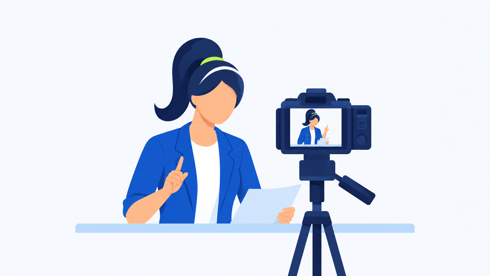 Professional recording a short video resume
